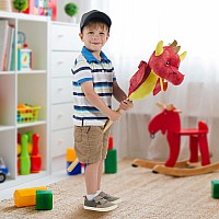 Flaming Dragon Roaring Ride On Stick Pony for Ages 3+