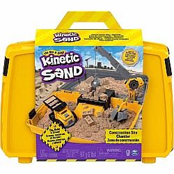 Kinetic Sand, Construction Site Folding Sandbox Playset with Vehicle and 2Lbs Sand