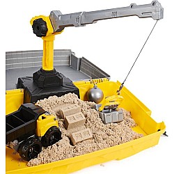 Kinetic Sand, Construction Site Folding Sandbox Playset with Vehicle and 2Lbs Sand