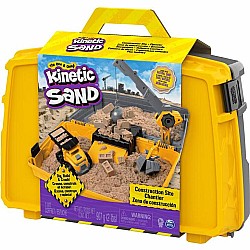 Kinetic Sand, Construction Site Folding Sandbox Playset with Vehicle and 2Lbs Sand