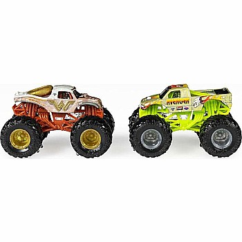 Monster Jam, Color-Changing Die-Cast Monster Trucks 2-Pack, 1:64 Scale (styles may vary)