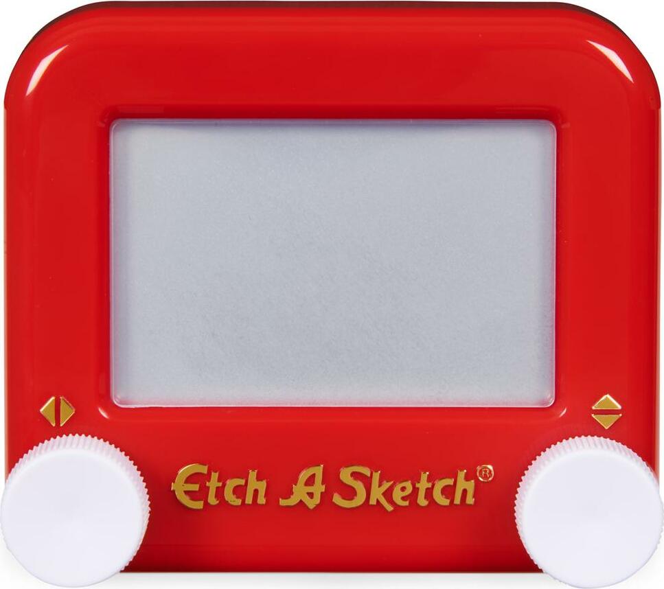 Red Mini Etch A Sketch drawing toy