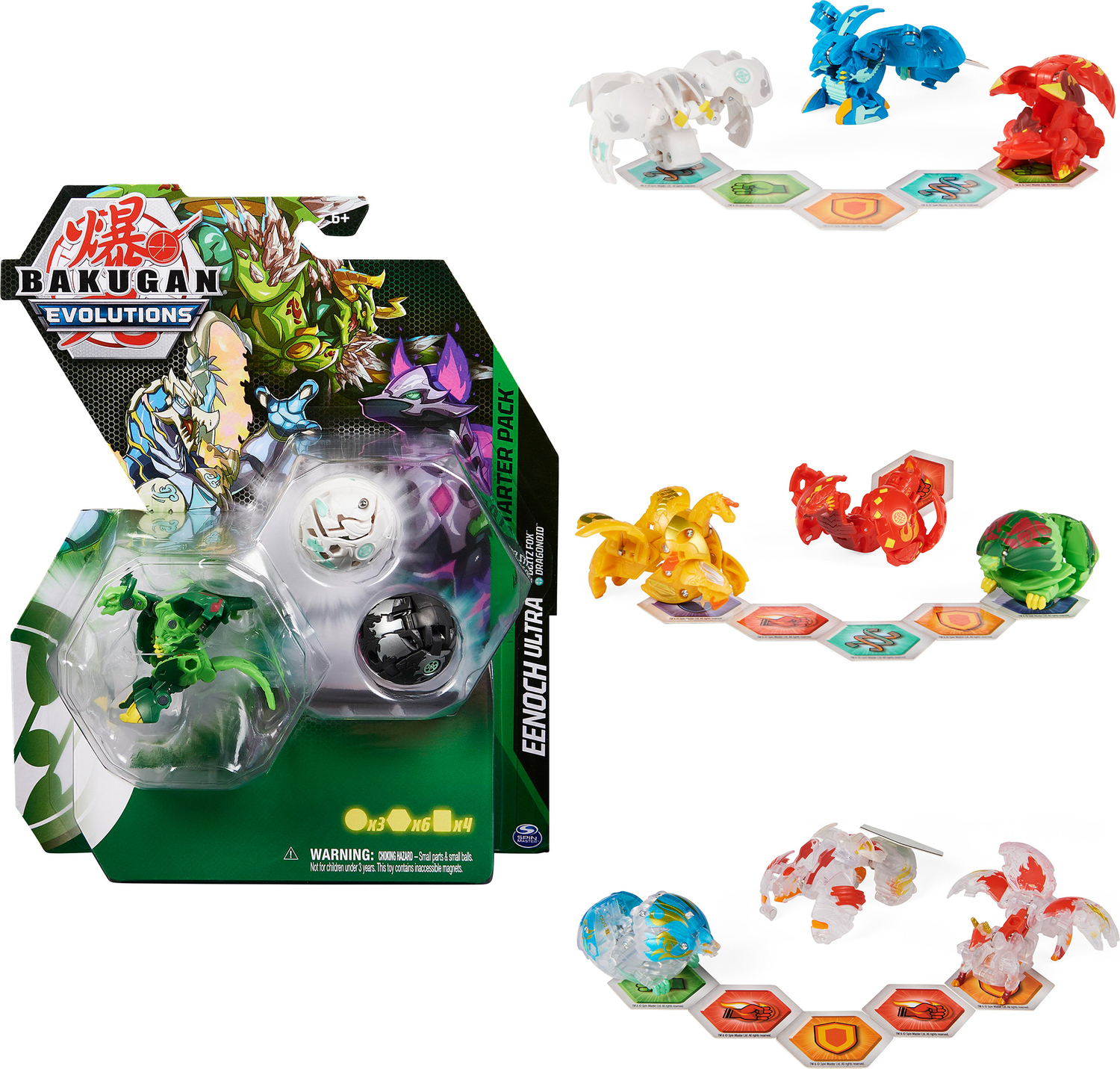 er der foran krysantemum Bakugan Evolutions Starter Pack 3-Pack Throwing spinning top - Spin Master  - Blue Turtle Toys