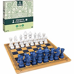 Mindful Classics Chess Checkers Bamboo Set