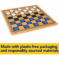 Mindful Classics Chess Checkers Bamboo Set