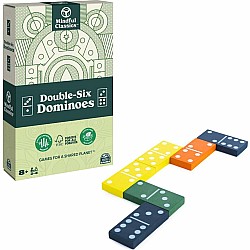Mindful Classics Double-Six Wood Dominoes Set