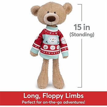 Sleigh Toothpick Bear with Holiday Sweater