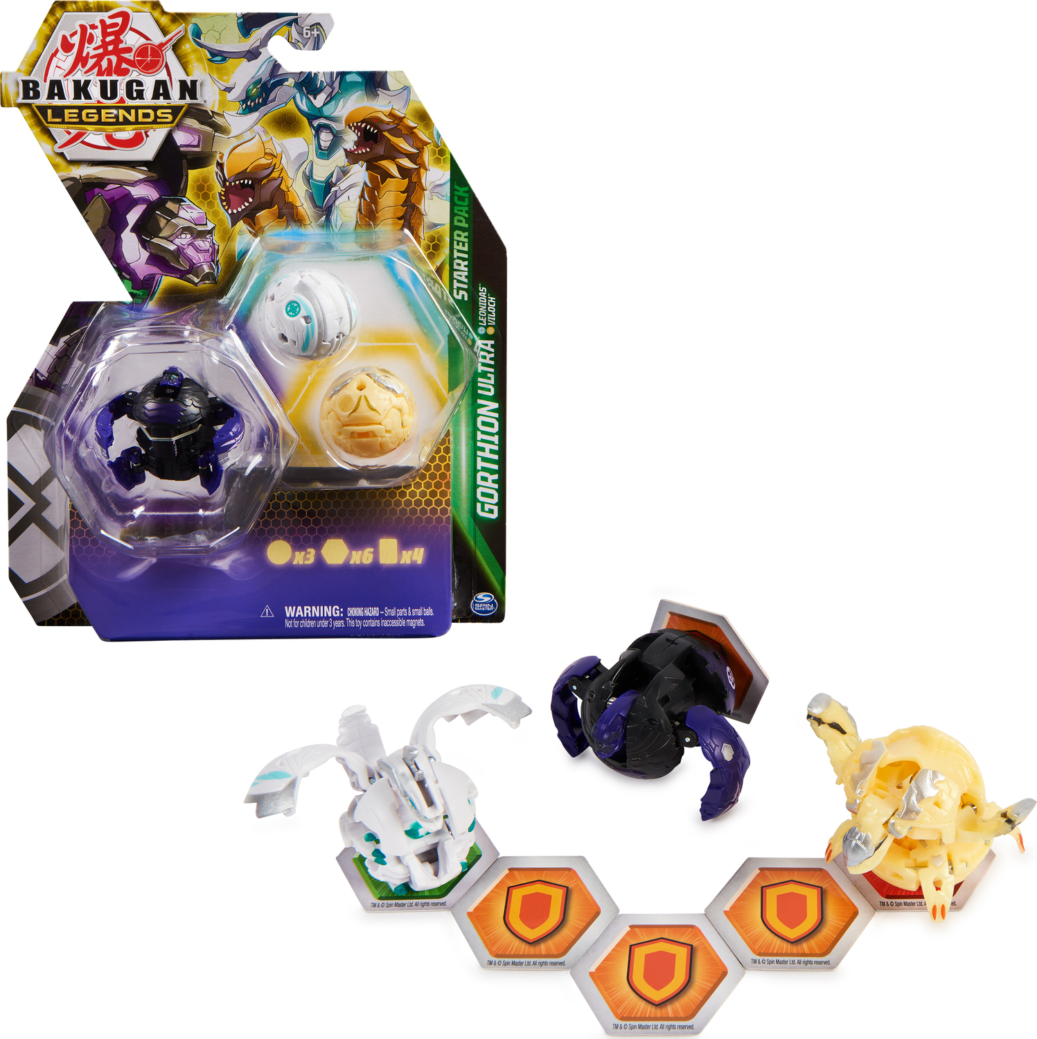 Bakugan Legends Starter 3-Pack,(Assorted) Gorthion Ultra with 