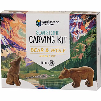 Bear & Wolf Soapstone Carving Kit