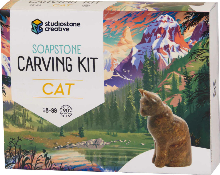 Soapstone Carving Kit Cat - Fairhaven Toy Garden