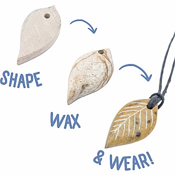 Leaf Pendant Soapstone Carving Kit