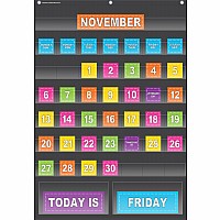 Black Calendar Pocket Chart (25" X 36")
