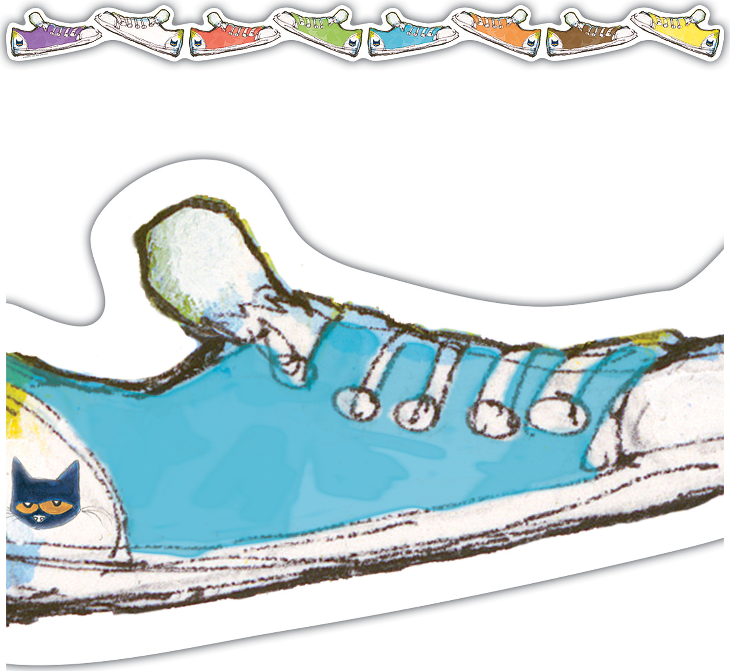 Pete The Cat Groovy Shoes DieCut Border Trim from Teacher Created