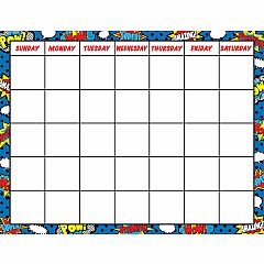 Superhero Calendar Chart
