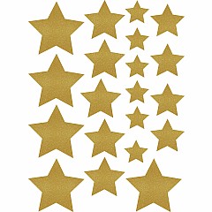 Gold Shimmer Stars Accents  Assorted Sizes