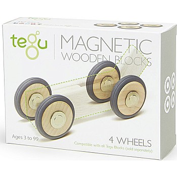 Tegu Magnetic Wooden Wheels - Pack of 4