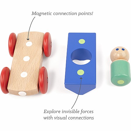 Tegu Magnetic Racers- Blue w/ Poppy Teal Character