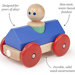 Tegu Magnetic Racers- Blue w/ Poppy Teal Character