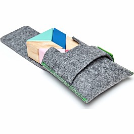 Tegu Pocket Pouch Prism Magnetic Wooden Block Set, BLOSSOM - 6 Piece