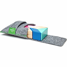 Tegu Pocket Pouch Prism Magnetic Wooden Block Set, BLOSSOM - 6 Piece