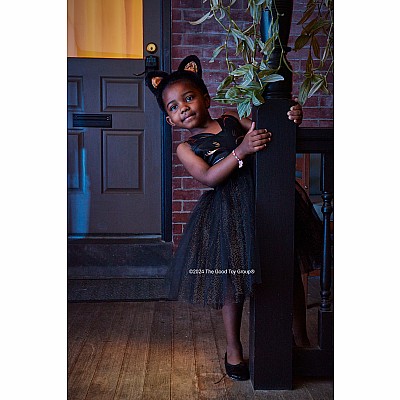 Great Pretenders Black Cat Dress & Headband, size 5/6