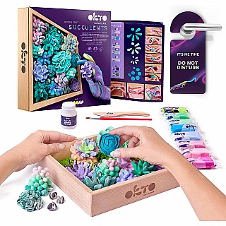 OKTO Sensory Art Wood & Craft Clay Kit - Tenderness Succulents
