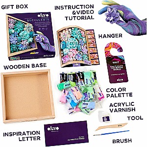 OKTO Sensory Art Wood & Craft Clay Kit - Tenderness Succulents