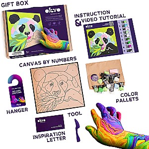 OKTO Sensory Art Coloring with Clay Set by Numbers - Panda