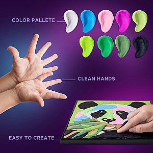OKTO Sensory Art Coloring with Clay Set by Numbers - Panda