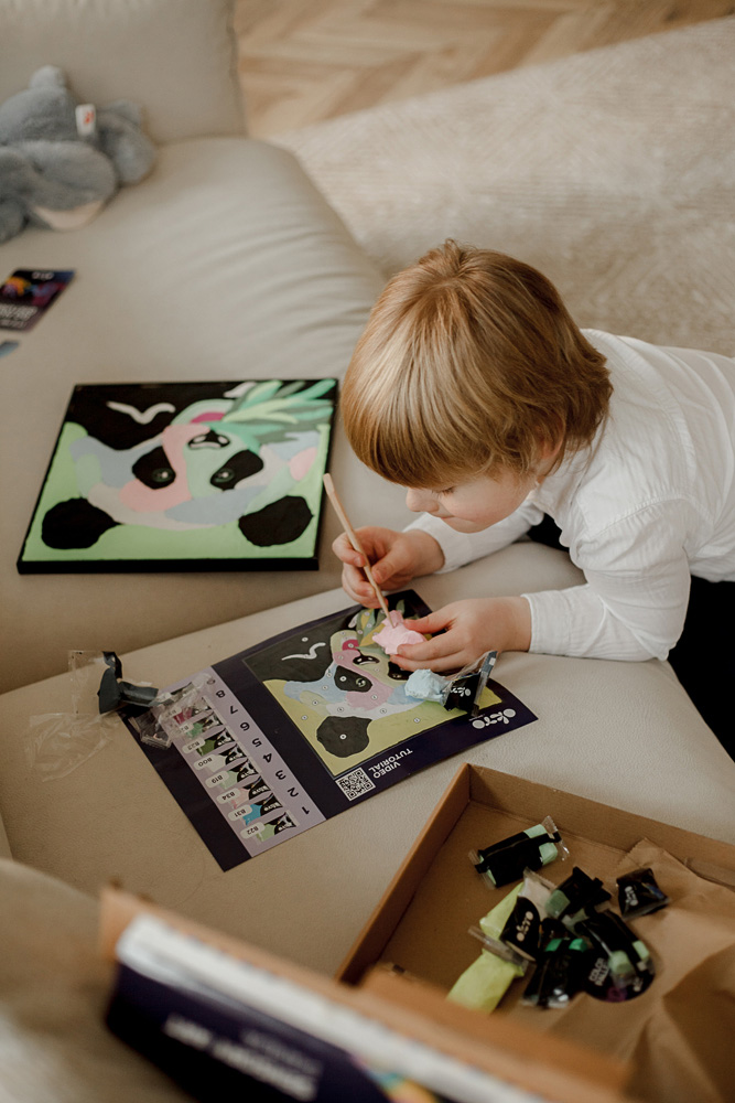 OKTO Sensory Art Coloring with Clay Set by Numbers - Panda