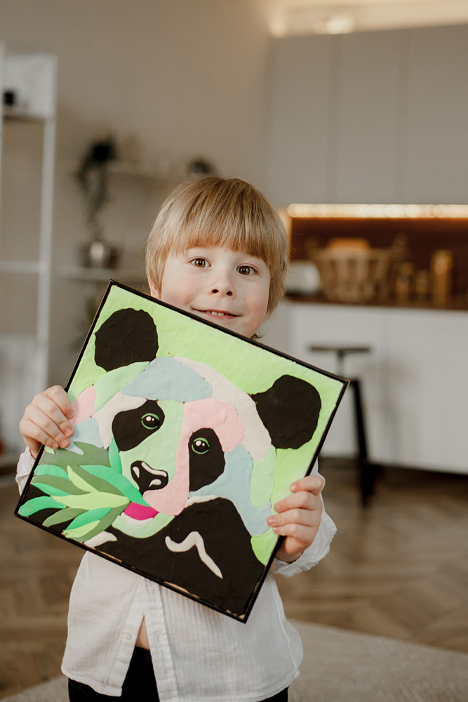 OKTO Sensory Art Coloring with Clay Set by Numbers - Panda