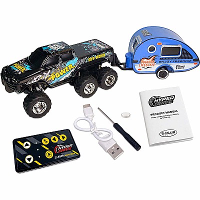 Hyper Drive RC Mini 6x6 Truck with Trailer