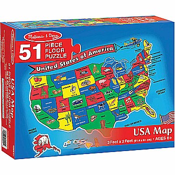 U.S.A. Map 51 pc Floor Puzzle