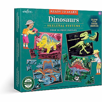 Eeboo "Dinosaurs Skeletal Systems" (36 Pc 4 in 1 Puzzle)
