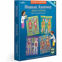 Eeboo "Human Anatomy Body Systems" (48 Pc 4 in 1 Puzzle)
