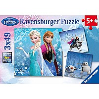 3 x 49 pc Disney's Frozen Winter Adventures Puzzles