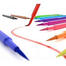 KINGART™ Watercolor Brush Tip Markers, Set of 36