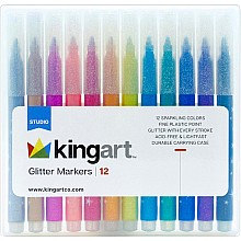 KINGART™ Glitter Markers, Set of 12