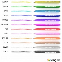 KINGART™ Glitter Markers, Set of 12