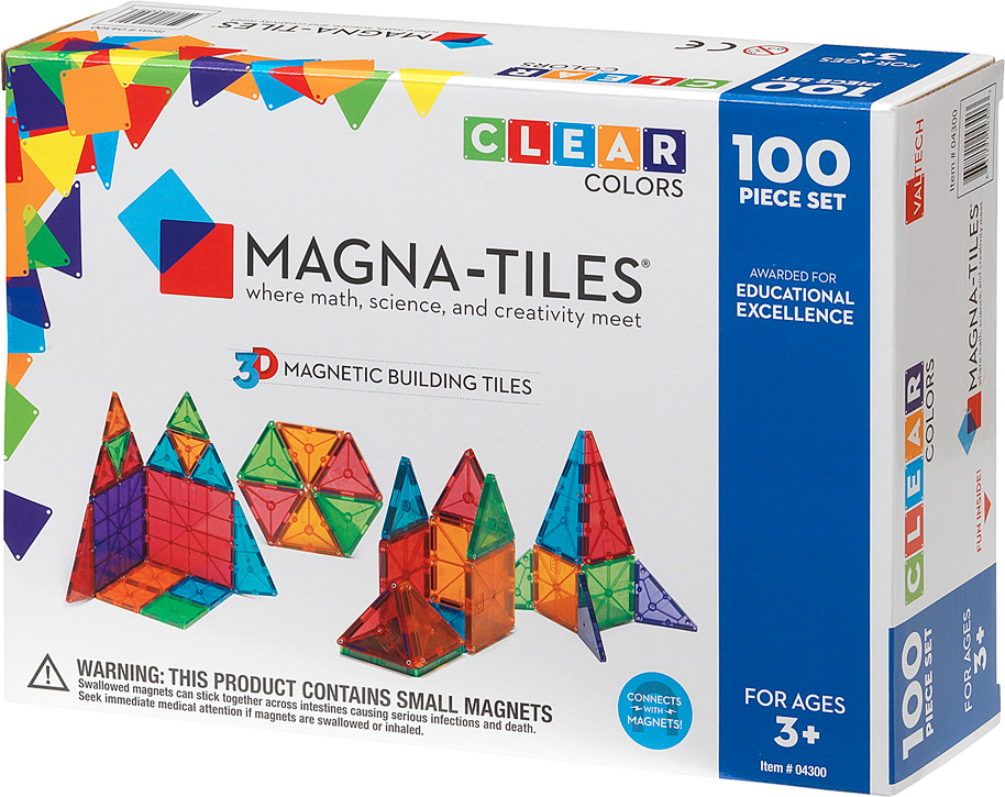 Magna-Tiles® Clear Colors 100 Piece Set - Valtech
