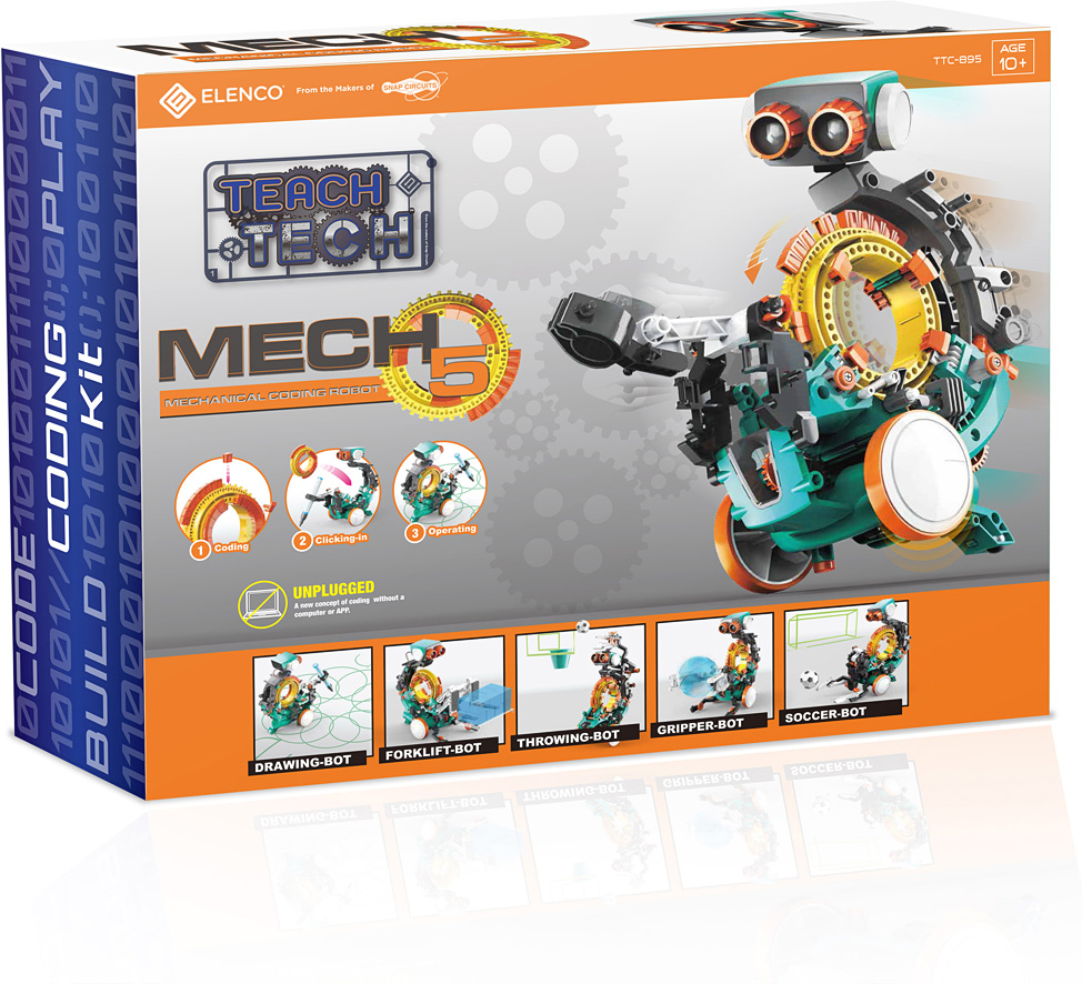 Teach Tech MECH 5 Mechanical Coding Robot - Elenco Electronics