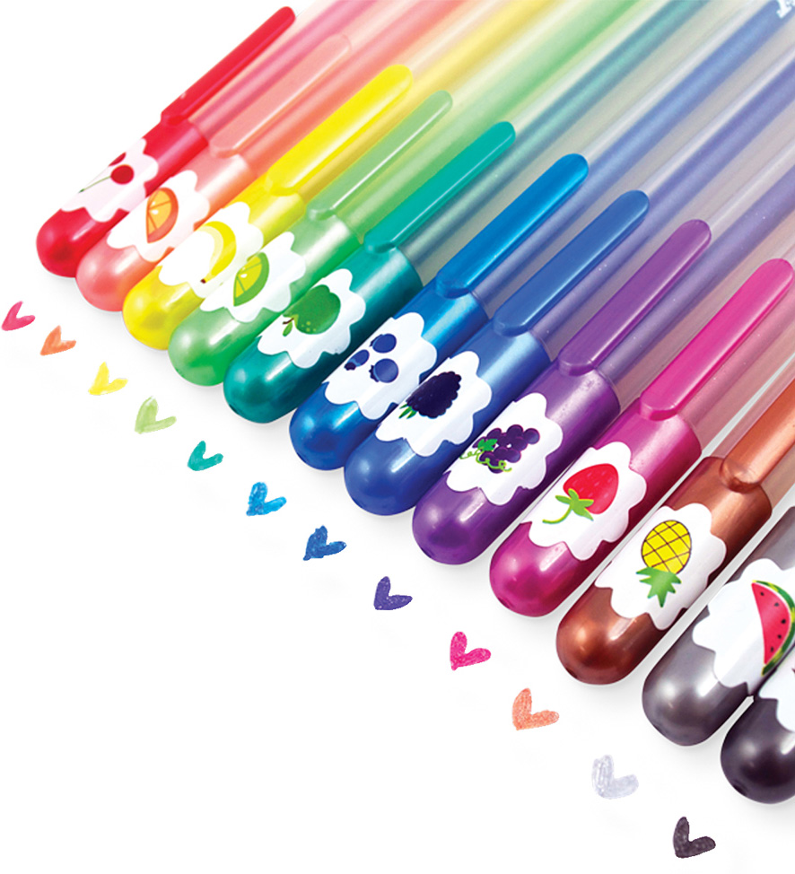 Niutop 12-Color Scented Glitter Gel Pens for Kids, Fruity Scented