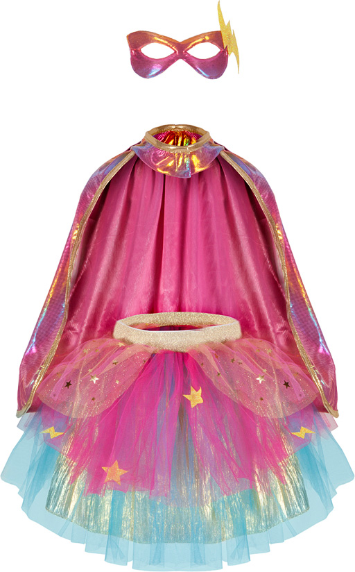 Super Duper Tutu with Cape & Mask Rainbow pastel color - size 4-6