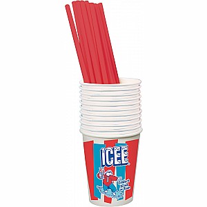 ICEE 20 Paper Cups and Straws