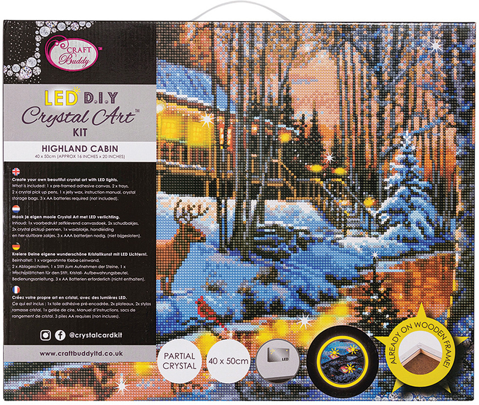 LED D.I.Y Crystal Art Kit - Highland Cabin - The Good Toy Group