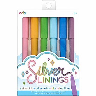 Silver Linings - Silver Ink Markers with Outlines - Set of 6