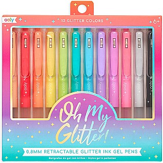 Oh My Glitter! Retractable Glitter Gel Pens - Set of 12