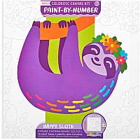 Colorific Canvas Kit Paint by Number - Happy Sloth