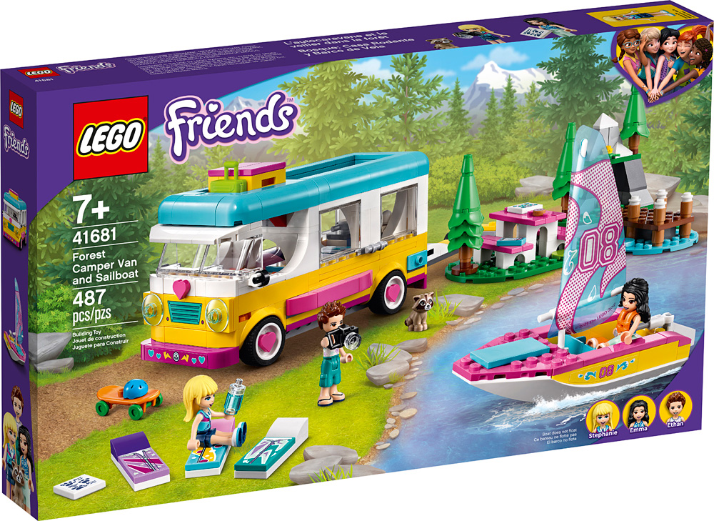 LEGO FRIENDS Forest Camper Van and Sailboat