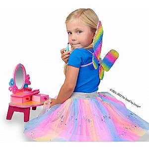 Great Pretenders Rainbow Sequins Skirt, Wings and Wand Dress up set